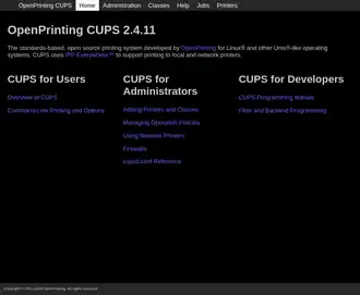 Скриншот программы OpenPrinting CUPS