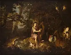 Михаэль Вильманн. Орфей, играющий перед зверями, около 1670