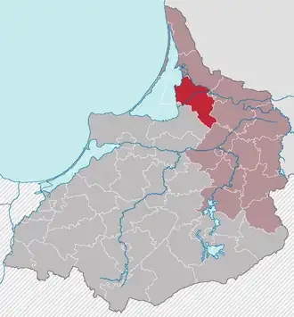 Расположение Эльхниедрунга на карте Пруссии