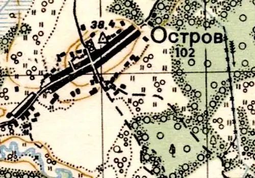 План деревни Остров. 1941 год