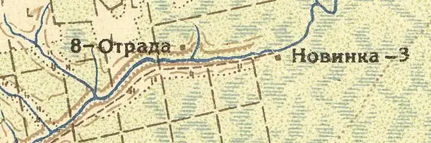 Деревня Отрада на карте 1932 года