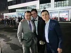 Озодбек Назарбеков, Отабек Махкамов и Улугбек Рахматуллаев (справа) в 2012 году