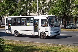 ПАЗ-320412-05 ООО «Вест-Сервис» на маршруте № 181 обслуживающим Ленинградскую область, Санкт-Петербург, 2021 год