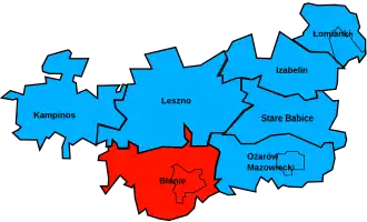 Блоне на карте