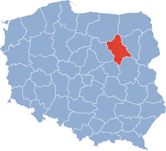 Остроленкское воеводство на карте