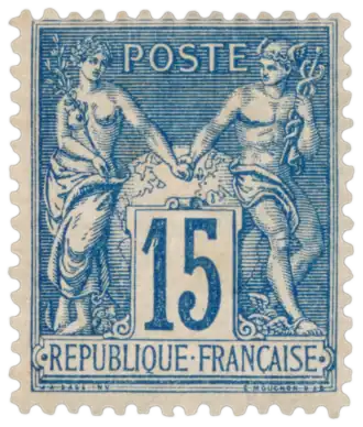 1892: 15 сантимов (Mi #83; Yt #101).Тип II