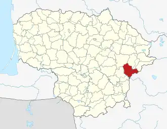 Пабрадский район на карте