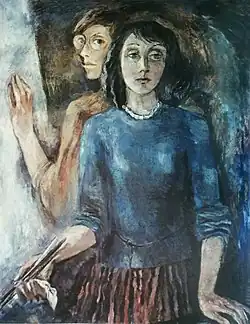 И. Вышеславская. Автопортрет с  сыном, 1981