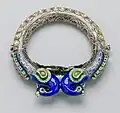 Браслеты с павлинами, Дели, эмалированное серебро, инкрустированное драгоценными камнями и стеклом, XIX век