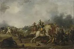 Кавалерийская атака. 1634. Дерево, масло. Старая пинакотека, Мюнхен