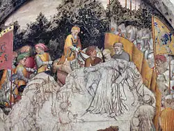 Джентиле да Фабриано. Основание Рима. Деталь незаконченной фрески и синопия