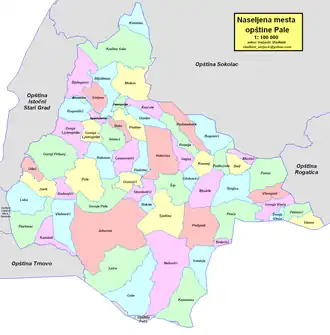 Община Пале на карте