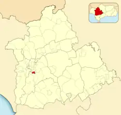 Расположение муниципалитета Паломарес-дель-Рио на карте провинции