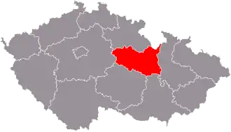 Пардубицкий край на карте
