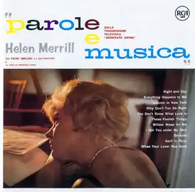 Обложка альбома Хелен Меррилл «Parole e musica» (1960)