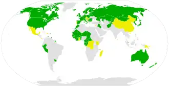  Подписали и ратифицировали
 Подписали, но не ратифицировали