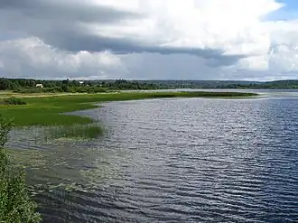 Вид на восточную часть Пашозера с дамбы