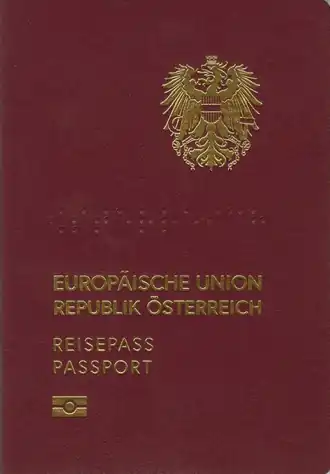 Обложка австрийского паспорта