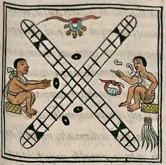 Игровое поле месоамериканского родственника парчиса — патолли
