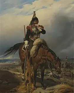 Поле битвы (французский кирасир с захваченным знаменем), частное собрание