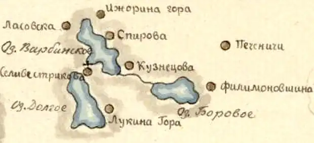 Деревня Печеницы на плане 1818 года