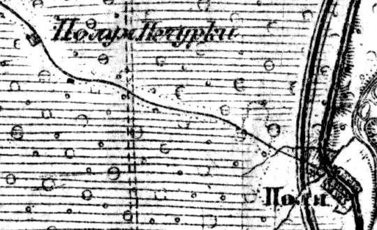 Деревня Печурки на карте 1919 года