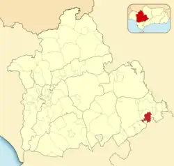 Расположение муниципалитета Педрера на карте провинции