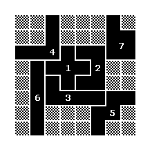 Партия в игре пентамино для двух игроков