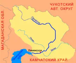 Бассейн Пенжины на карте