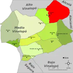 Расположение муниципалитета Петрель на карте провинции