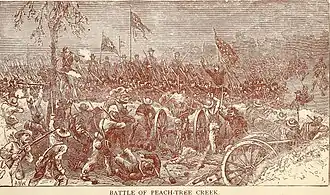 Сражение на Пичтри-Крик, гравюра 1881 года.