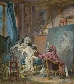 Скромная натурщица. 1769. Пергамент на картоне, гуашь. Национальная галерея искусства, Вашингтон