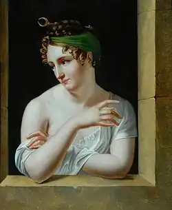 Девушка, выглядывающая из окна. Холст, масло. Музей Боуз, Барнард-Касл, Великобритания