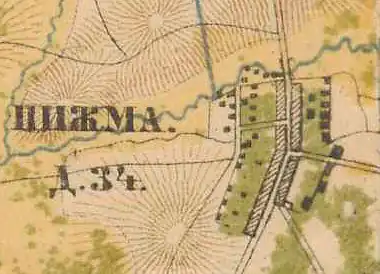 План деревни Пижма. 1885 год