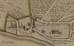 Карта территории Сен-Дени, 1707 год.