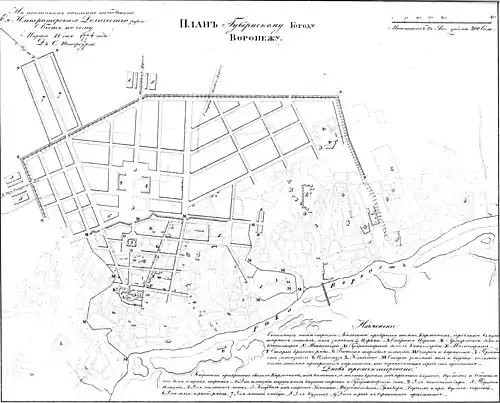 План губернского города Воронежа (1774 год)