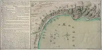 Карта нападения испанцев на Алжир в 1775 году