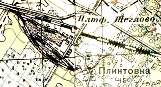 Деревня Плинтовка на карте 1931 года