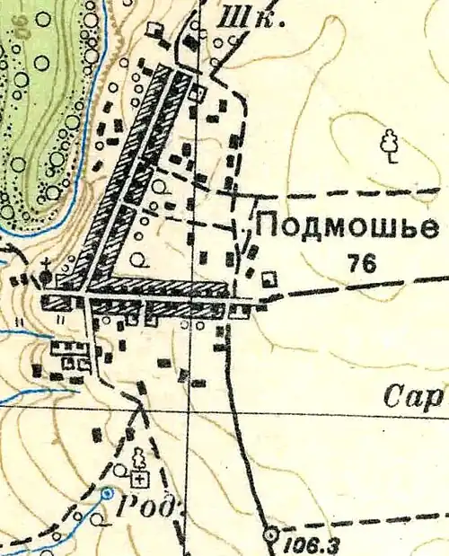 План деревни Подмошье. 1938 год