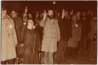 1983. Северин Яворский (с бородой, в плаще) между Анной Валентынович и Марианом Юрчиком