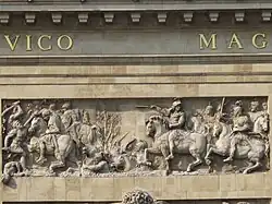 Переход через Рейн. 1672. Деталь рельефа фриза Ворот Сен-Дени, Париж