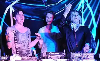 Слева направо: Портер Робинсон, Zedd и Скриллекс