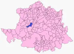 Расположение муниципалитета Портесуэло на карте провинции