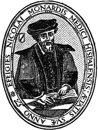 Николас Монардес в возрасте 57 лет