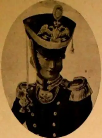 Портрет с гравюры исполненной и раскрашенной Вел. Кн. Николаем Павловичем, по преданию портрет Н. Г. Сазонова