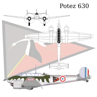 Схема самолёта Potez 630