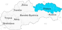 Прешовский край на карте