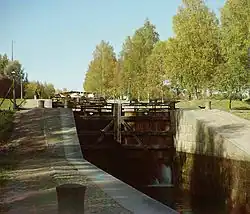 Тройной шлюз на Сайменском канале («Мялкия»).Фото С. М. Прокудина-Горского