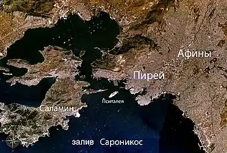 Вид места сражения  из космоса