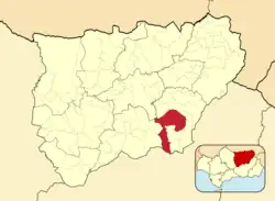 Расположение муниципалитета Кесада на карте провинции